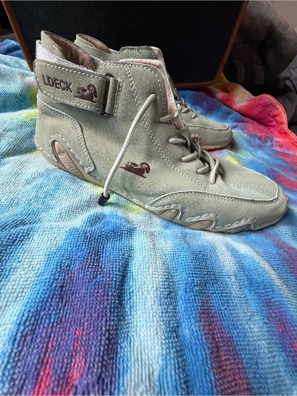 Casual Ankle Booties in Light Sage - Comfortable Lace-Up Style